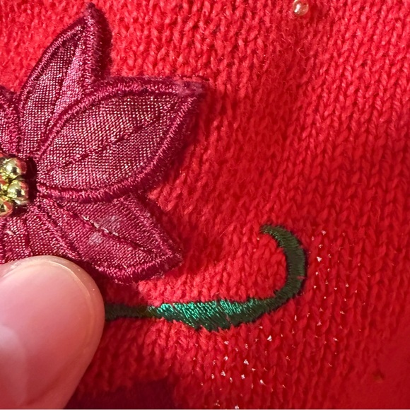 VTG Merry & Bright Red Christmas Sweater Vest Size PXL Shoes Beaded Ugly Holiday - Picture 11 of 12